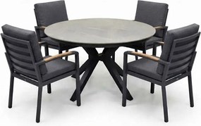 Samantha Costa Rica dining tuinset 120xH75 cm 5 delig antraciet keramiek
