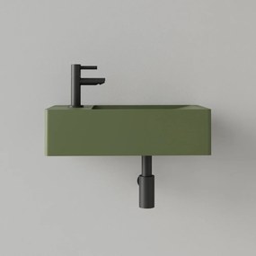 Sanigoods Luko fontein 40x22cm links met kraangat olijfgroen