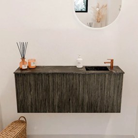 Mondiaz Joya DLux 100cm toiletmeubel shadow met wastafel faye rechts 1 kraangat lava