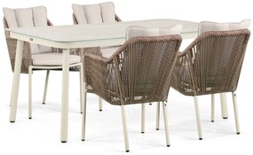 Tuinset 4 personen 160 cm Aluminium/rope Taupe Lifestyle Garden Furniture Marbella/Tavano