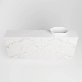 Mondiaz Fowy toiletmeubel 120cm Carrara met witte waskom rechts zonder kraangat