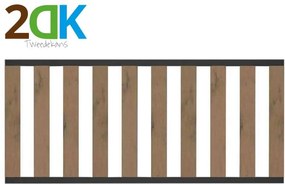 Tweedekans - Tuinhek bruin gevlamd composiet Design met antra aluminium frame (180 x 80 cm)