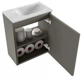 Mondiaz Ture DLux toiletmeubel 40cm smoke met wastafel opalo rechts met kraangat