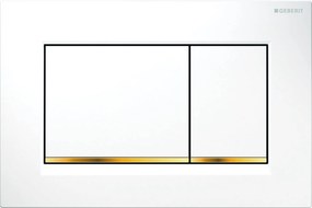 Geberit Sigma 10 (ex Sigma 30) bedieningspaneel glans wit/goud voor Sigma reservoirs 8cm (UP720) en 12cm (UP320)