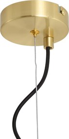 Art Deco hanglamp messing met amber glas 6-lichts - Ryan