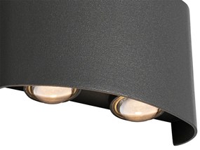 Buiten wandlamp antraciet incl. LED 4-lichts IP54 - Silly Modern IP54 Buitenverlichting ovaal