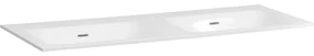 Brauer Glacier dubbele wastafel fine stone 120cm zonder kraangaten wit glans