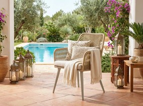 Tuinset 4 personen 90 cm Aluminium/wicker Taupe Coco Vedra/Bristol