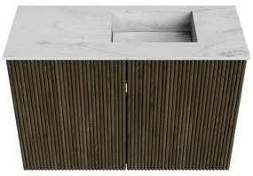 Mondiaz Joya DLux 60cm toiletmeubel shadow met wastafel faye rechts zonder kraangat opalo