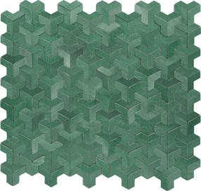 Zelfklevende Mozaïektegels Metaal | Trifold 3D Donkergroen | 30,3×28 cm | Keuken, Bad &amp; WC