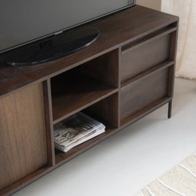 Eleonora Jimmy TV-meubel Donker Mango Hout - 180x40x61cm.