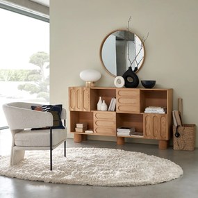 Lage boekenkast in fineereik L165 cm, Cannelo