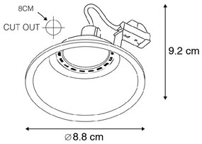 Set van 6 Moderne inbouwspots wit - Dept Design, Modern GU10 rond Binnenverlichting Lamp