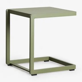 Vierkante Bijzettafel Voor Tuin 40x40 Cm Van Aluminium Dulem Groen – Intens Olijf - Sklum