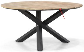 Tuinset Ronde Tuintafel 6 personen 150 cm Aluminium/wicker Grijs  Lifestyle Garden Furniture Nice/Fabriano