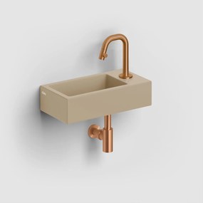 Clou Flush 3 keramische fontein 36cm met kraangat rechts mosterd mat