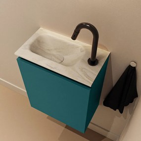 Mondiaz Ture DLux toiletmeubel 40cm smag met wastafel ostra links met kraangat