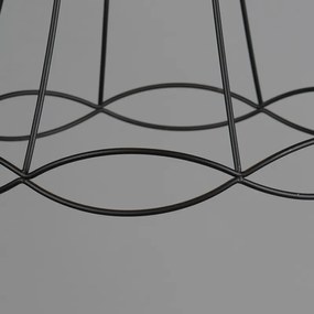 Retro hanglamp zwart 35 cm - Granny Frame Retro Minimalistisch E27 Draadlamp rond Binnenverlichting Lamp