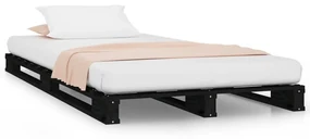 vidaXL Bedframe massief grenenhout zwart 90x190 cm 3FT single