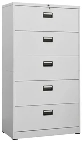 vidaXL Archiefkast 90x46x164 cm staal lichtgrijs