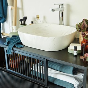 Ovale keramische wasbak met marmereffect, Mabel