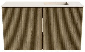 Mondiaz Joya DLux 70cm toiletmeubel dusk met wastafel faye rechts zonder kraangat meli