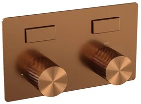 BRAUER Copper Carving - 2 functies - inbouwthermostaat - drukknoppen - in/afbouwdelen - koper geborsteld PVD 5-GK-157