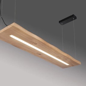 Eettafel / Eetkamer Hanglamp met dimmer hout 120 cm incl. LED met afstandsbediening - Ajdin Modern Binnenverlichting Lamp