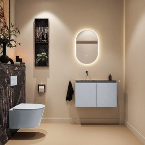 Mondiaz Ture DLux toiletmeubel 80cm clay met wastafel lava links zonder kraangat