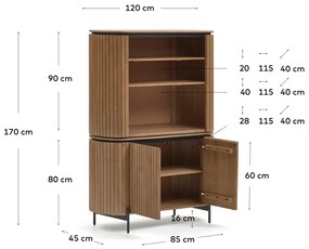 Kave Home Licia Half Open Buffetkast Met Latjes - 120x45x170cm.