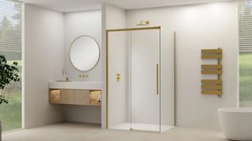 Van Rijn ST09 hoekcabine met helder glas 100x180cm geborsteld messing