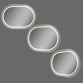 Saniclear Triova ovale spiegel 100x70cm met verwarming, directe en indirecte verlichting