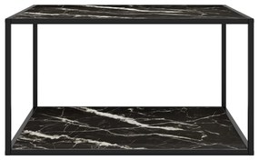 vidaXL Salontafel met zwart marmerglas 90x90x50 cm zwart