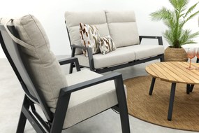 Lagos/Mindo stoel-bank loungeset 5-delig verstelbaar - Antraciet