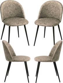 Set 4 Black Vint Kunstlederen Vintage Stoelen