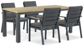 Tuinset 4 personen 180 cm Aluminium/teak Grijs Lifestyle Garden Furniture Marseille/Riviera