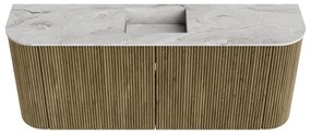 Mondiaz Joya DLux 105cm toiletmeubel ronding links/rechts dusk met wastafel faye midden 1 kraangat glace