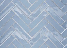 Wandtegel blauw Estudio Camden 30x7,5cm french blue glans