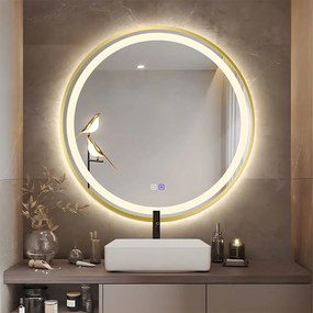 LED Spiegel 90cm MMJ Gold