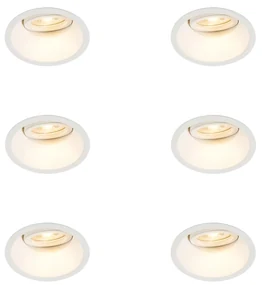 Set van 6 Inbouwspot wit draai- en kantelbaar - Alloy GU10 Binnenverlichting Lamp