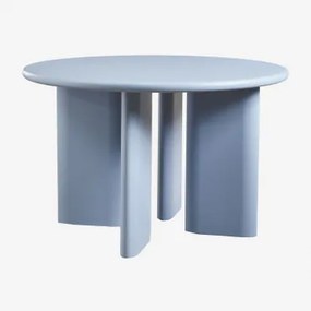 Ronde Eettafel In Mdf (ø120 Cm) Loulou Blauwe Mist - Sklum