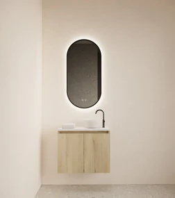 Gliss Design Echo toiletmeubel 60cm evoke eiken met toppaneel wit mat
