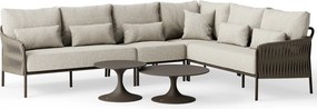 Fiavè hoek loungeset 6 delig Bronze | Clouded rope | Pebble desert bouclé SUNS