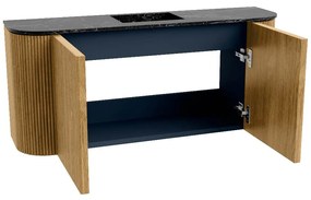 Mondiaz Joya DLux 95cm toiletmeubel ronding links/rechts oak met wastafel faye midden 1 kraangat lava