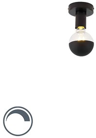 Design plafondlamp zwart met G95 kopspiegel zwart - Facil
