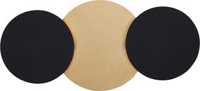 Moderne wandlamp zwart met goud incl. LED 3-staps dimbaar 3-lichts - Sunrise 3