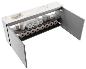 Mondiaz Ture DLux toiletmeubel 120cm plata met wastafel frappe links zonder kraangat