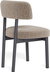 Mazzoni TORAY Latte Beige (stof Monza 60)/zwart onderstel - GESTOFFEERDE EETKAMERSTOEL VOOR KEUKEN/EETKAMER