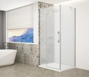 Gelco Trinity douchecabine met mat glas 120x100cm links chroom