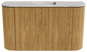 Mondiaz Joya DLux 75cm toiletmeubel ronding links/rechts oak met wastafel faye midden zonder kraangat glace